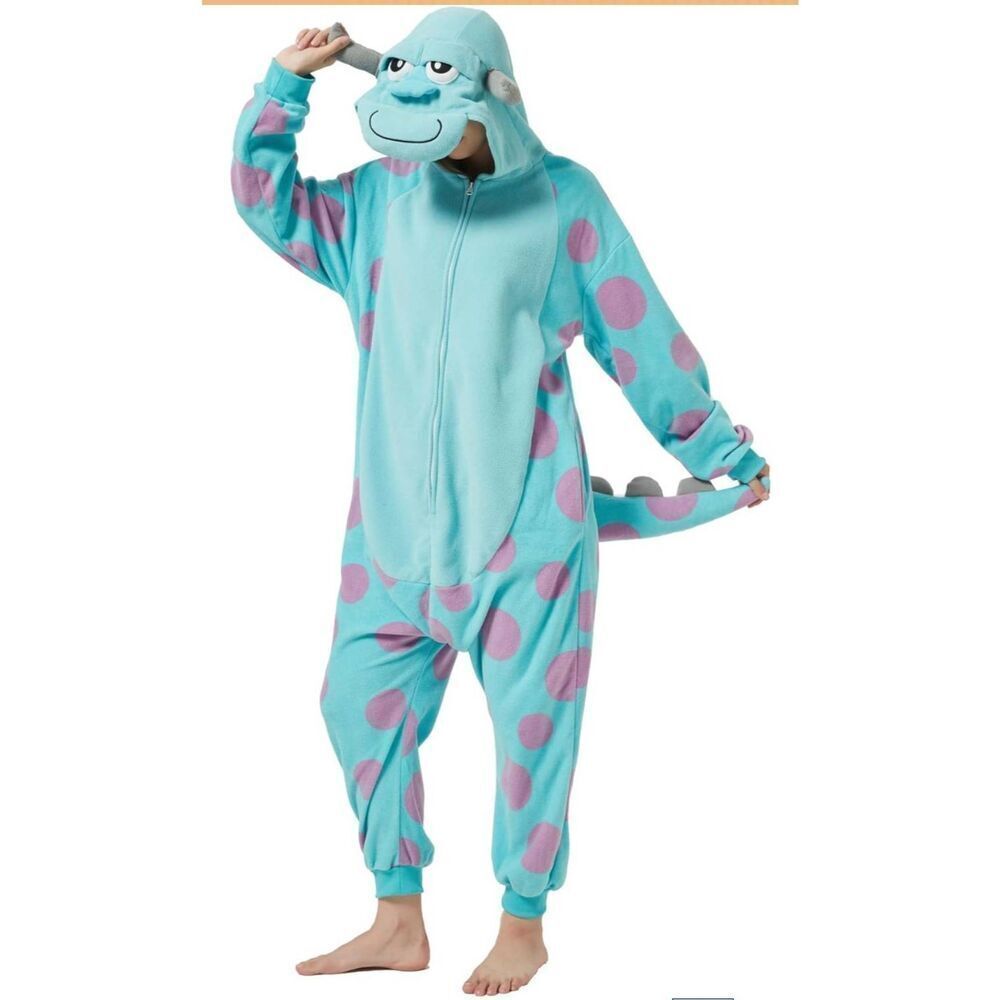 Sully Inspired One Piece Pajama Unisex Small Medium Blue Purple Kigurumi NEW